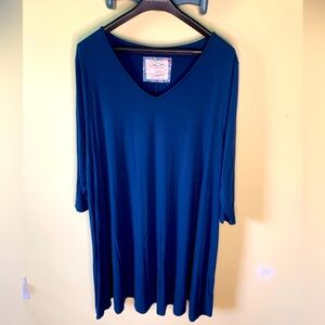 Long Sleeve Navy Dress 2X